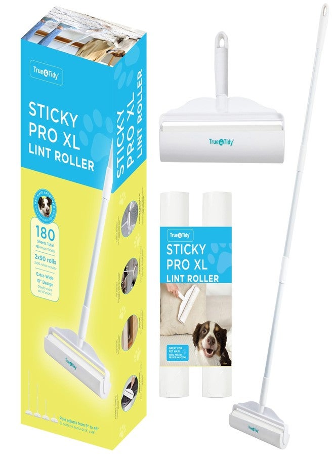 True & Tidy مجموعة True & Tidy StickyPro XL لإزالة الوبر، تتضمن عبوتين إضافيتين، متينة للغاية، بمقبض قابل للتعديل، مثالية لإزالة شعر الحيوانات الأليفة والملابس والأثاث وغيرها، تحتوي على 180 ورقة قابلة لإعادة التعبئة. - Image 1